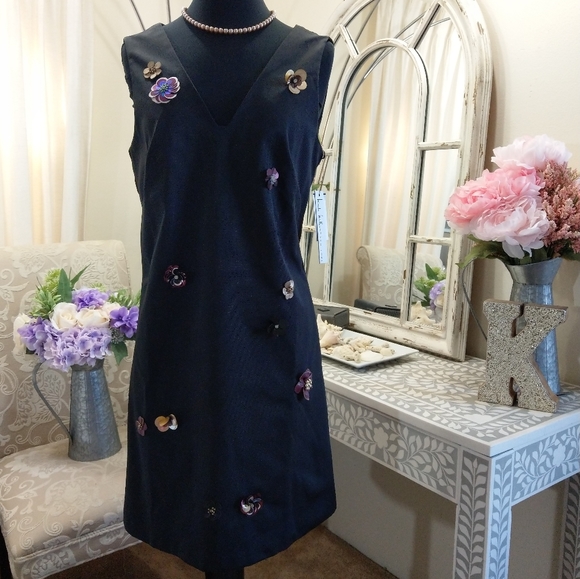 🍒NWT🍒 NICOLE MILLER NY 3D APPLIQUES DRESS - Picture 2 of 11